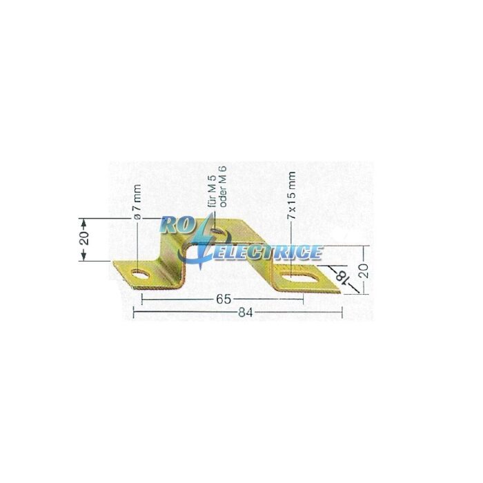 TST 2/M6; Accessories, Mounting rail support, Steel, 84 mm-ro-electrice.ro