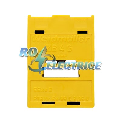 ZB 4G GN/GE; Accessories, Clamping yoke for busbar, Rated cross-section: Clamping yoke, PA, green / yellow, Busbar-ro-electrice.ro