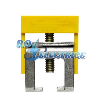 ZBE 6K GE/GN; Accessories, Clamping yoke for busbar, Rated cross-section: Clamping yoke, PA, green / yellow, Busbar-ro-electrice.ro