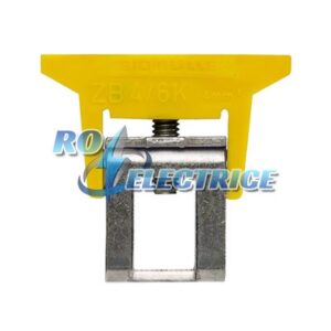 ZB 4/6K GE/GN; Accessories, Clamping yoke for busbar, Rated cross-section: Clamping yoke, PA, green / yellow, Busbar-ro-electrice.ro