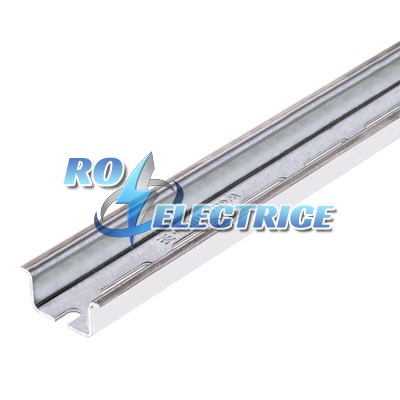 TS 35X15/LL 2M/ST/SZ; Mounting rail, DIN EN 60715, Steel, 2000 mm, galvanized-ro-electrice.ro