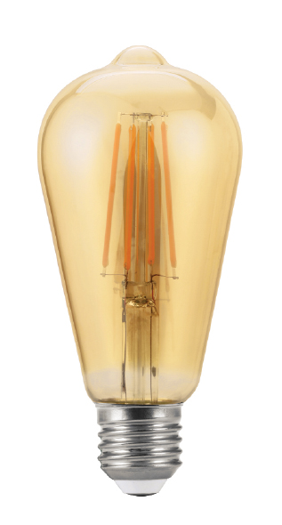 Lumax LED ST64 E27 7W 700lm WW 822 360° COG AMBER-ro-electrice.ro