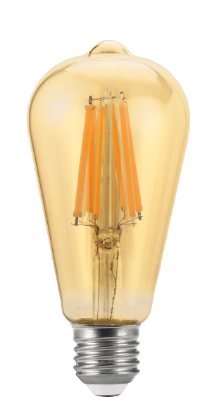 Lumax LED ST64 E27 12W 1300lm WW 822 360° COG AMBER-ro-electrice.ro