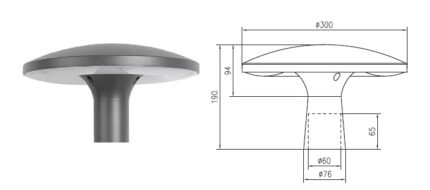 Lampa de parc MB 20W 2000LM NW 840 IP65 120-ro-electrice.ro