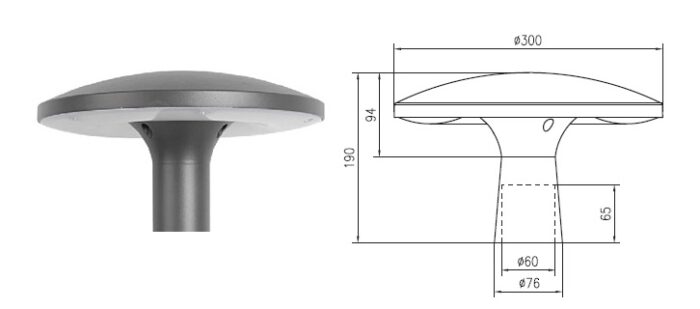 Lampa de parc MB 20W 2000LM NW 840 IP65 120-ro-electrice.ro