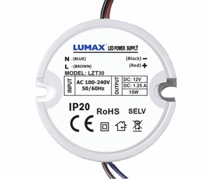 Alimentare pentru instalație de iluminat LED IP44 15W, 12V, 1.25A, 50x22mm - pentru cutie-ro-electrice.ro